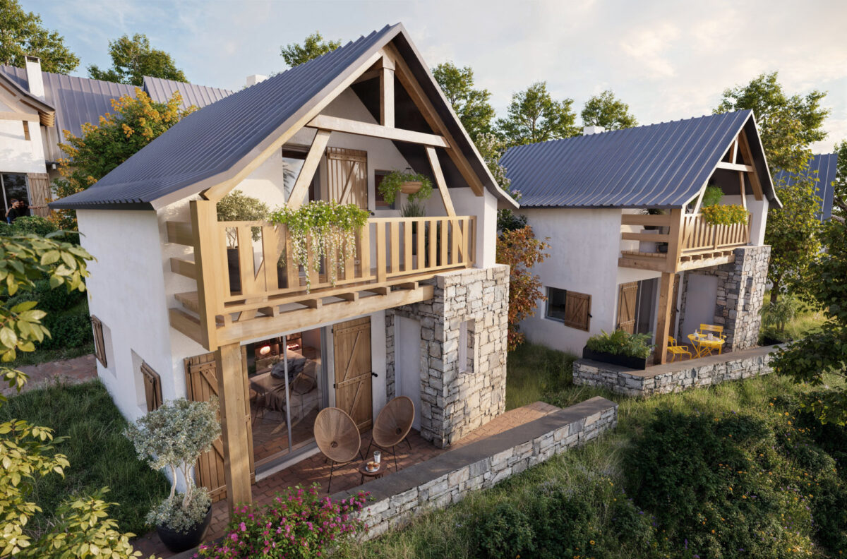 Vue extérieure des chalets